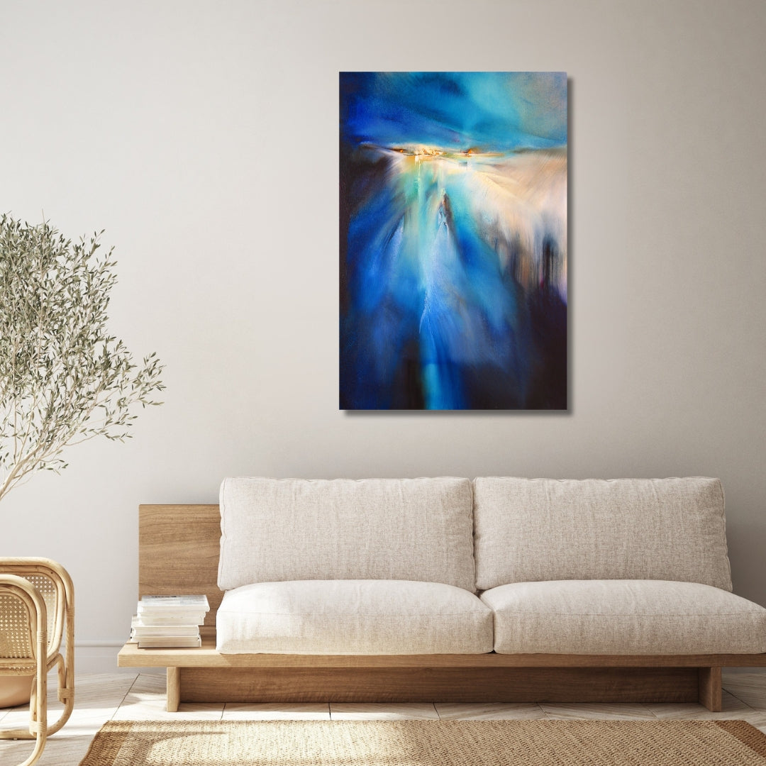 Winter Evening – Abstract Winter Landscape Framed Art
