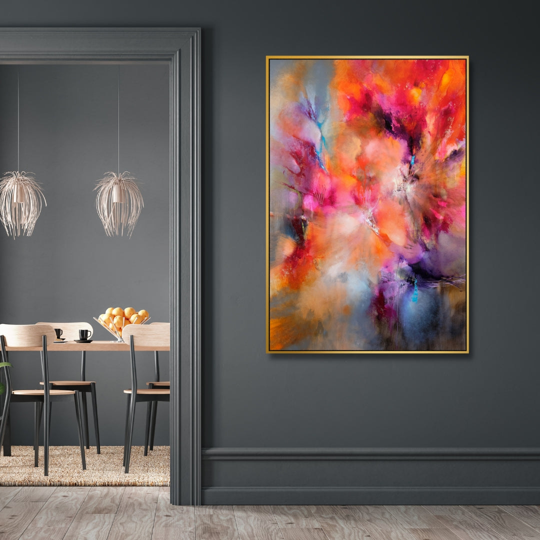 Fireworks Abstract Framed Art
