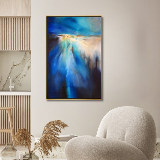Winter Evening – Abstract Winter Landscape Framed Art