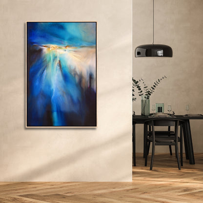 Winter Evening – Abstract Winter Landscape Framed Art