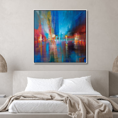 Reflections of Light – Abstract Skyline Framed Art