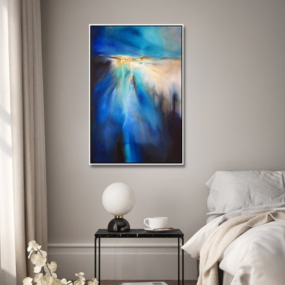 Winter Evening – Abstract Winter Landscape Framed Art