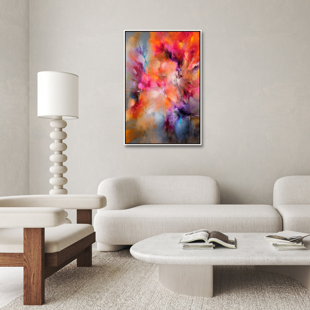 Fireworks Abstract Framed Art