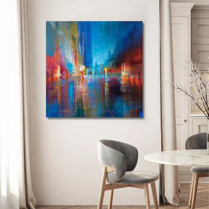 Reflections of Light – Abstract Skyline Framed Art