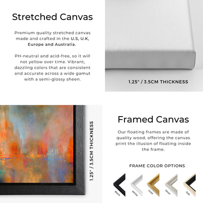 Reflections of Light – Abstract Skyline Framed Art